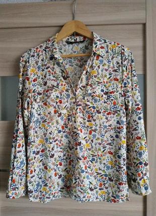 Ніжна легка блузка в дрібнy квіткy3 фото