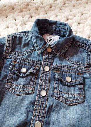 Дитяча джинсова сорочка рубашка куртка2 фото