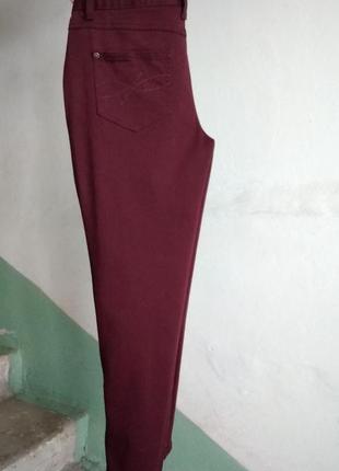Р 12 / 46-48 стильные базовые укороченные джинсы штаны брюки цвета марсала скинни aniston4 фото