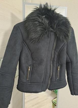 Дублянка куртка коротка чорна підліткова2 фото