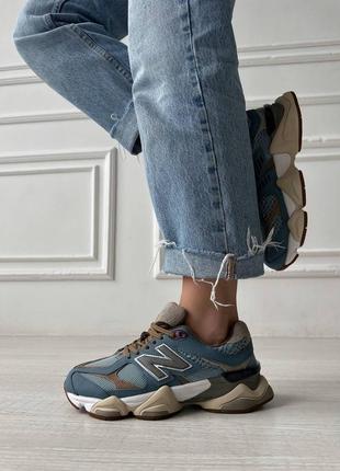 Женские кроссовки new balance 9060 brown blue7 фото