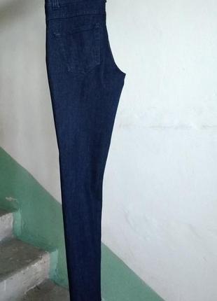 Р 8 / 42-44 стильные базовые синие джинсы штаны брюки зауженные скинни на высокий рост dp3 фото