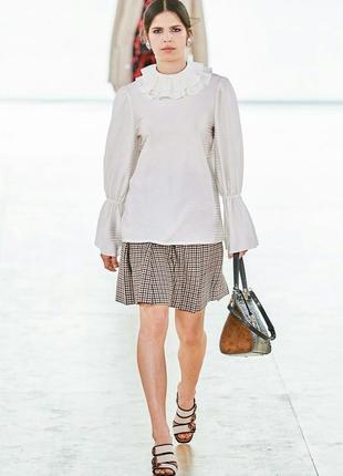 Брендовая юбка плиссе в клеточку,офисный стиль, люкс-бренд, tory burch1 фото