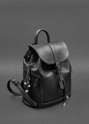 Рюкзак-сумка шкіряний жіночий чорний ольсін5 фото