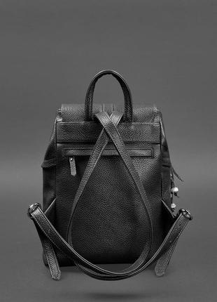 Рюкзак-сумка шкіряний жіночий чорний ольсін6 фото