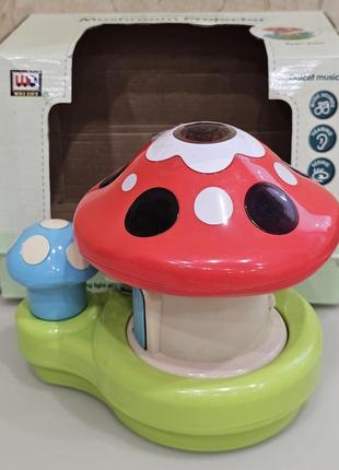 Музична іграшка для розвитку та навчання "світлячок" mushroom projector || для малюків