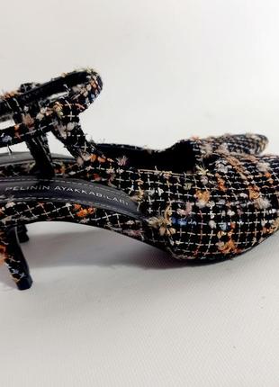 Твідові туфлі лодочки на невисокому каблуку від pelinin ayakkabilari4 фото