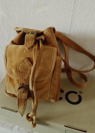 Рюкзак мини (микро)кожанный замшевый из англии1 фото