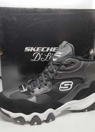 Кожаные теплые ботинки skechers d'lites 2.0 оригинал