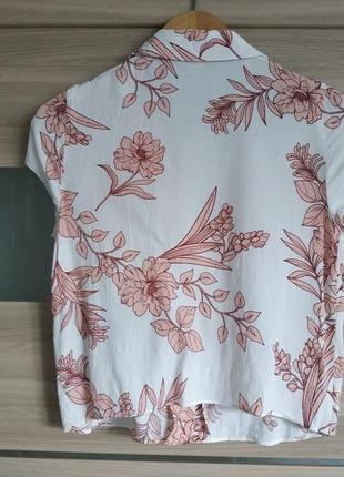 Нежная вискозная блуза рубашка в цветы8 фото