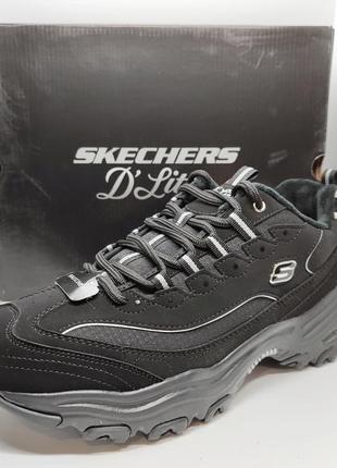 Кожаные теплые кроссовки skechers оригинал