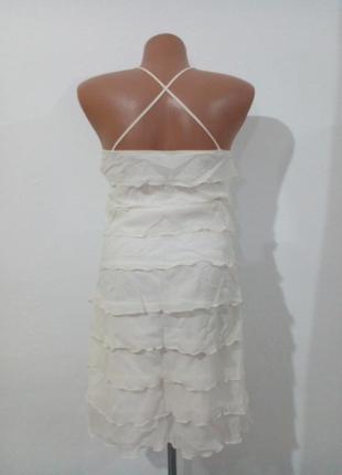 Коктейльна сукня з натурального шовку в оборки3 фото