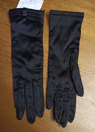 Перчатки рукавички атласні еластичні