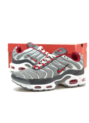 Чоловічі кросівки кросівки nike air max plus tn grey white red