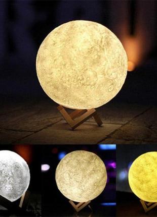 Нічник місяць, який світиться moon lamp 13 см6 фото