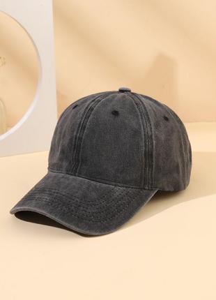 Базовая женская винтажная кепка унисекс, бейзболка бейсболка с потертостями в стиле винтаж варенка вареная