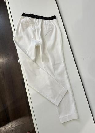 Белые коттоновые брюки zara, m3 фото