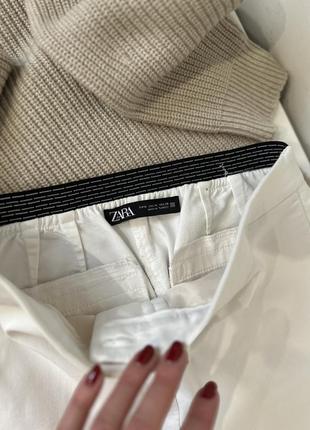 Белые коттоновые брюки zara, m2 фото