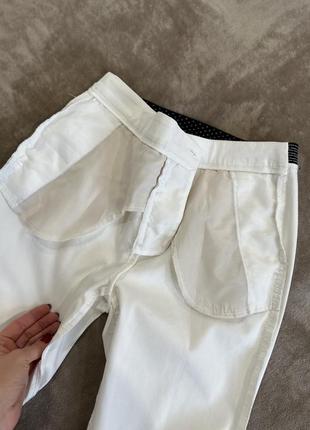 Белые коттоновые брюки zara, m8 фото