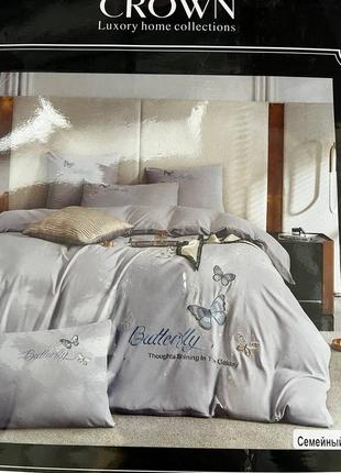 Комплект постельного белья премиум класса страйп-сатин с вышивкой3 фото
