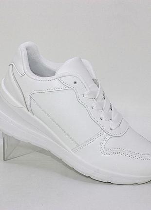 Стильные белые удобные женские кроссовки на танкетке, весенние, осенние, женственная обувь весна/осень 20241 фото