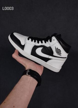 Женские кроссовки nike air jordan 1 белые с черным модные кроссовки для девушки найк аэр джордан