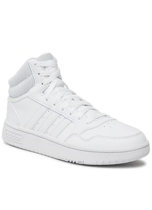 Кросівки кеди високі білі adidas hoops 3.0 mid lifestyle basketball classic vintage id98381 фото