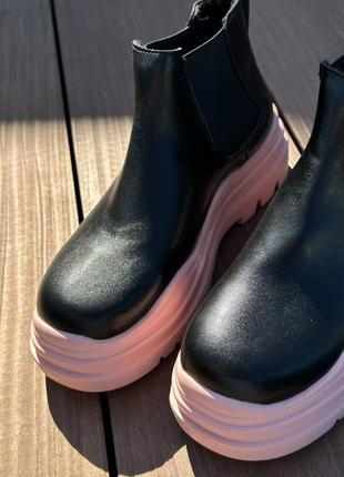 Bottega veneta mini pink no logo, черевики на флісі, ботинки на флисе6 фото