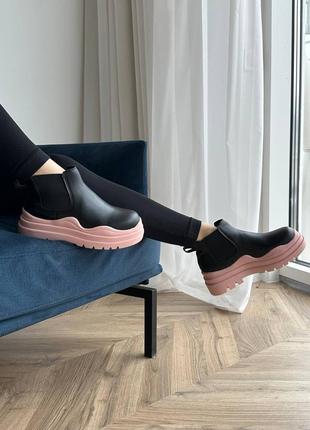 Bottega veneta mini pink no logo, черевики на флісі, ботинки на флисе7 фото