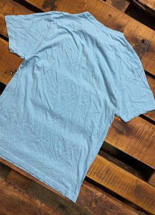 Мужская хлопковая базовая футболка primark (примарк хс-срр идеал оригинал голубая)2 фото