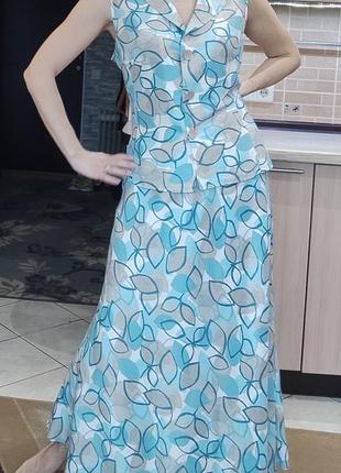 Летний костюм шелк+вискоза р. l-xl