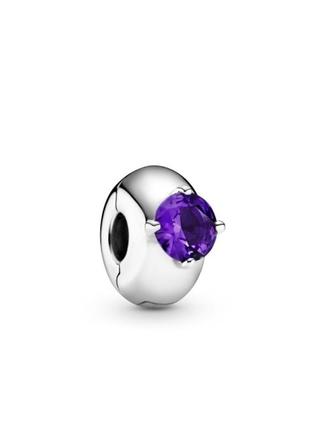 Срібна намистина шарм підвіска підвіс срібло пандора pandora silver s925 925 проба ale з біркою і пломбою кліпса шарм-кліпса круглий солітер