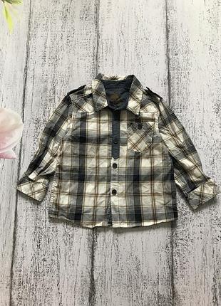 Крутая рубашка в клетку deep blue 9-12 мес