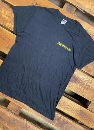 Чоловіча бавовняна футболка з принтом russel (руссель мрр ідеал оригінал чорно-жовта)