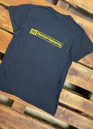 Чоловіча бавовняна футболка з принтом russel (руссель мрр ідеал оригінал чорно-жовта)2 фото