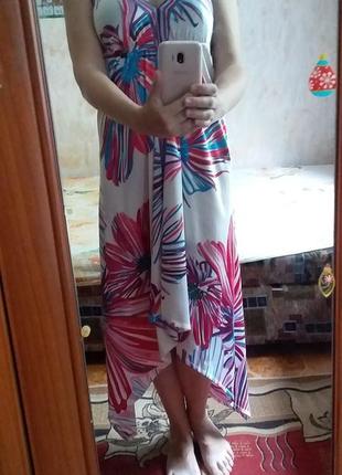 Платье сарафан пляжный на завязках р.46-485 фото