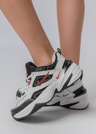 Женские кроссовки nike m2k tekno premium black red white