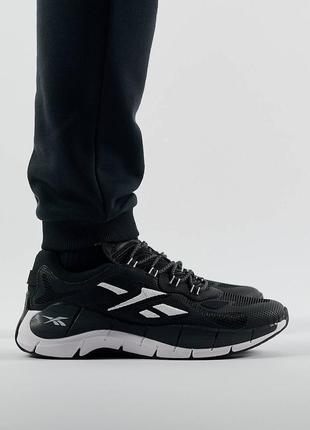 Мужские кроссовки reebok zig kinetica || black white1 фото