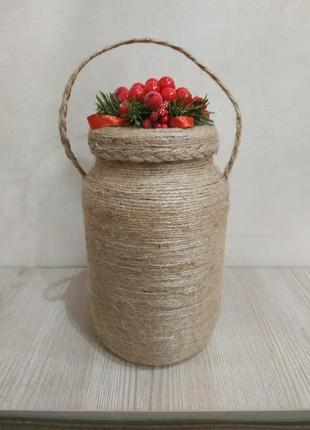 Банка баночка декор декоративна сувенір подарунок водохреща ягоди калина ягідки прикраса7 фото