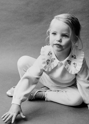 Костюм трикотажний zara світшот з комірцем та лосіни в рубчик набір комплект  розмір 18-24