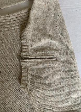 Бежевый модный меланжевый свитер-джемпер с шерстью (размер 16/44-18/46)3 фото