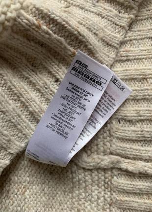 Бежевый модный меланжевый свитер-джемпер с шерстью (размер 16/44-18/46)6 фото