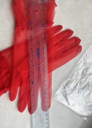 Тюлевые красные перчатки перчатки2 фото