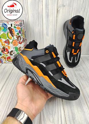 Мужские кроссовки adidas niteball black orange