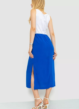 Сукня-сарафан повсякденний двокольоровий, колір біло-синій, 102r3374 фото
