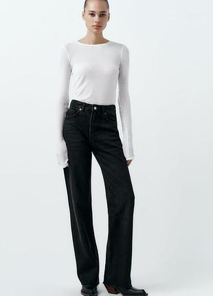 Трендовые широкие джинсы zara - 36 размер (s) - высокая посадка - wide leg - full length