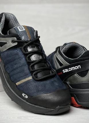 Кожаные мужские кроссовки salomon denim s24 фото