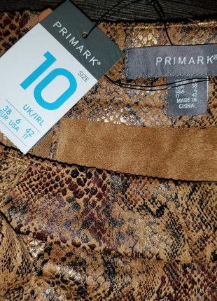 Трендовая демисезонная юбка миди змеиный принт животный принт primark9 фото