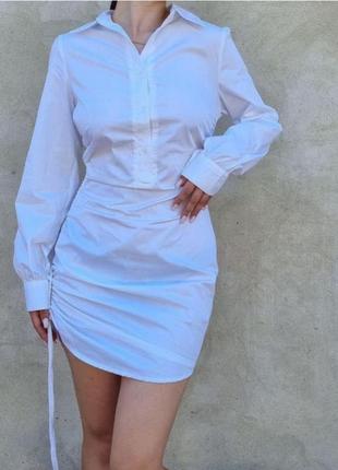 Сукня-сорочка зі збірками збоку plt s