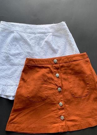 👗модная оранжевая юбка asos/мини юбка с карманами/юбка с пуговицами 👗